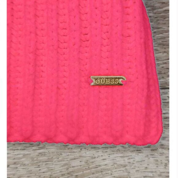 RARE Vntg Guess Ribbed Cut Out Cold Shoulder knit Sweater Salmon Pink Barbiecore - Picture 6 of 15